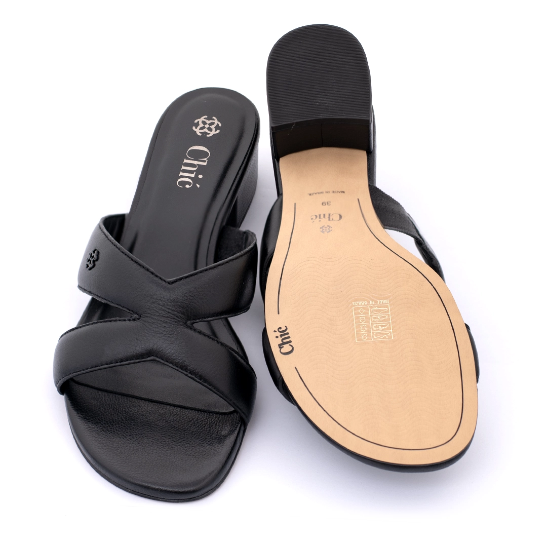 Genuine Nappa Leather Sandals with Metal Buckle